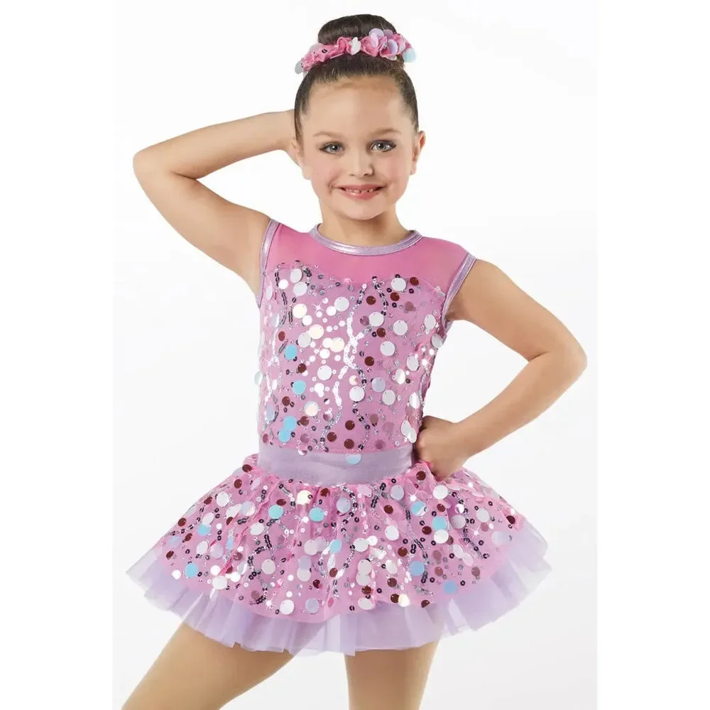 Pre-Owned Dance Costume Medium Child Pink Weissman 12849 Tap Jazz Musical Theat